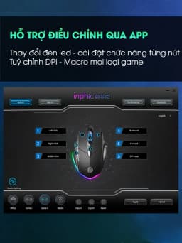 Thumbnail Chuột máy tính gaming chơi game SIDOTECH Inphic P1W bản có dây và không dây tắt âm silent 7200 DPI Led RGB - Chính hãng 1