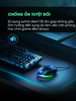 Thumbnail Chuột máy tính gaming chơi game SIDOTECH Inphic P1W bản có dây và không dây tắt âm silent 7200 DPI Led RGB - Chính hãng 4