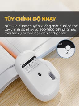 Thumbnail Chuột máy tính không dây SIDOTECH M1 wireless 2.4G pin sạc silent chống ồn công thái học cho laptop táo pc hiển thị pin 3