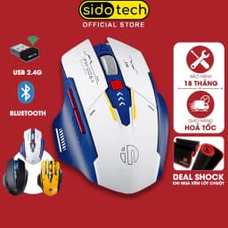 Thumbnail Chuột máy tính không dây gaming SIDOTECH M6P GUNDAM pin sạc 6 nút công thái học silent tắt tiếng chống ồn wireless 1