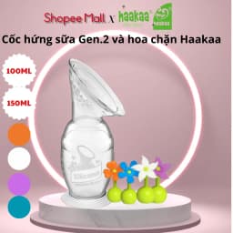 Thumbnail Cốc hứng sữa cao cấp Gen.2 100/150ml và Nút hoa chặn Haakaa, New Zealand 2