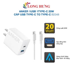 Thumbnail Cốc sạc Anker 1USB 1Type-C 20W A2348 - Hàng chính hãng 2
