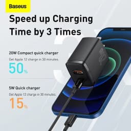 Thumbnail Cốc Sạc Nhanh Baseus QC 3.0 Cổng USB Type C Kép 20W PD 3.0 Cho iPhone 13 4