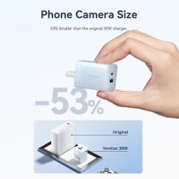 Thumbnail Cốc sạc Vention 30W GaN sạc USB C Sạc PD + USB 2 cổng 20W với QC4.0 PD USB typec sạc nhanh US cho Ip 16 Samsung Android 3