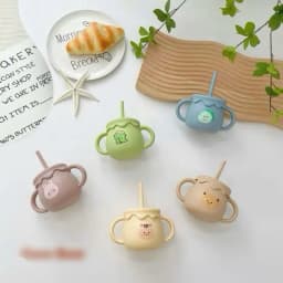 Thumbnail Cốc tập uống nước silicon KidAndMom có chức năng đẩy nắp đậy tiện lợi,Cốc tập hút cho bé 3