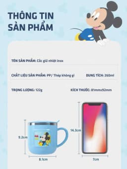 Thumbnail Cốc uống nước cho bé 1989KIDS bằng thép không gỉ,cốc giữ nhiệt trẻ em có nắp đậy chống rơi,ly nước giữ nhiệt đáng yêu 2