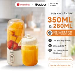 Thumbnail Cốc xay sinh tố cầm tay kèm ly đôi 350ml + 280ml pin sạc cổng USB nhỏ gọn Gaabor FP03T-WH01A 2