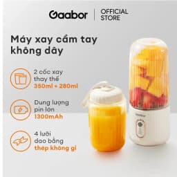 Thumbnail Cốc xay sinh tố cầm tay kèm ly đôi 350ml + 280ml pin sạc cổng USB nhỏ gọn Gaabor FP03T-WH01A 3