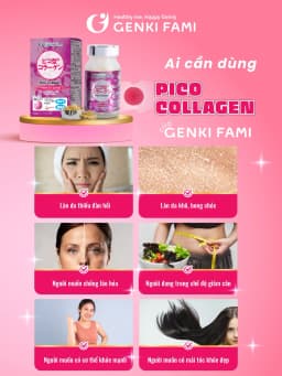 Thumbnail Collagen Nhật Bản Giúp Đẹp Da, Ngăn Ngừa Lão Hóa Sạm Nám Hỗ Trợ Tóc Nhanh Mọc Chắc Khỏe, Cân Bằng Nội Tiết Nữ Genki Fami 1