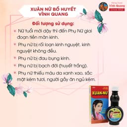 Thumbnail Combo 12 chai Xuân Nữ Bổ Huyết VĨNH QUANG 280ml - Điều hòa kinh nguyệt, liệu trình dễ đậu thai 3