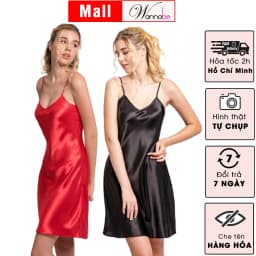 Thumbnail Combo 2 đầm ngủ lụa WANNABE váy ngủ tối giản 2 dây êm dịu trẻ trung chăm sóc làn da giấc ngủ DN612 1