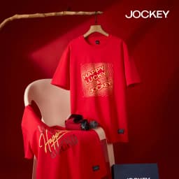 Thumbnail COMBO 2 Áo thun T-shirt  đỏ may mắn Jockey Cotton Nam Nữ - 2J4100J4101 4
