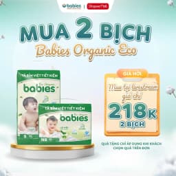 Thumbnail Combo 2 Bịch Tã/Bỉm BABIES ORGANIC ECO Siêu Mềm Mịn, Mỏng Thoáng, Lô Hội Ngừa Hăm Bí - Size NB/S/M/L/XL/2XL/3XL 1