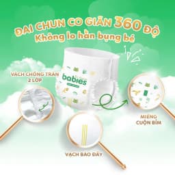 Thumbnail Combo 2 Bịch Tã/Bỉm BABIES ORGANIC ECO Siêu Mềm Mịn, Mỏng Thoáng, Lô Hội Ngừa Hăm Bí - Size NB/S/M/L/XL/2XL/3XL 4