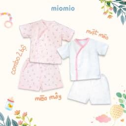 Thumbnail Combo 2 Bộ Quần Áo Cộc Cài Lệch Sơ Sinh MIOMIO Cho Bé Trai, Bé Gái (Từ 0 - 24 Tháng), Vải Cotton 1