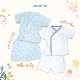 Thumbnail Combo 2 Bộ Quần Áo Cộc Cài Lệch Sơ Sinh MIOMIO Cho Bé Trai, Bé Gái (Từ 0 - 24 Tháng), Vải Cotton 4