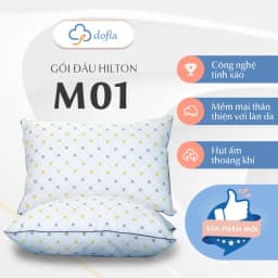 Thumbnail Combo 2 Gối ngủ Dofia khách sạn 5 sao Hilton cao cấp in họa tiết sợi bông mềm mịn - Chính hãng 2