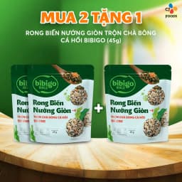 Thumbnail Combo 2 gói Rong biển nướng giòn rắc cơm trộn cơm Hàn Quốc Bibigo - Vị Nước Tương & Cá Hồi (50g + 45g) 1