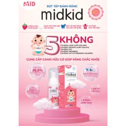 Thumbnail Combo 2 hộp Bọt tâp đánh răng Midkid vị dâu nuốt được cho bé từ 1 tuổi, giúp làm sạch, trắng răng 1
