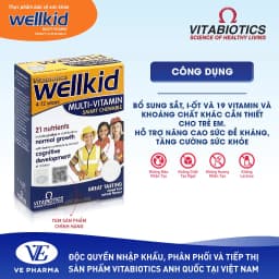 Thumbnail Combo 2 Hộp Viên Nén Nhai Vitabiotics WELLKID MULTI-VITAMIN SMART CHEWABLE Nâng Cao Sức Đề Kháng Cho Trẻ 4
