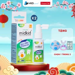 Thumbnail Combo 2 hộp Xịt chống sâu răng Midkid vị nho 30ml cho bé từ 1 tuổi giúp làm sạch, ngăn ngừa ố vàng 1