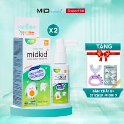Thumbnail Combo 2 hộp Xịt chống sâu răng Midkid vị nho 30ml cho bé từ 1 tuổi - Tặng Bàn chải U hình thú ngẫu nhiên + Sticker 1