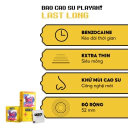 Thumbnail Combo 2 hộp/3 hộp Bao Cao Su PlayAh Last Long Siêu Mỏng Kéo Dài Thời Gian Hộp 3 bao size 52mm 3
