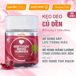 Thumbnail Combo 2 Kẹo Dẻo Củ Dền Thuần Chay Hỗ Trợ Bổ Sung Sắt, Lưu Thông Máu & Bổ Sung Năng Lượng LCitrulline Vị Đào CoolVita 2