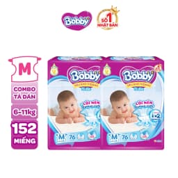 Thumbnail Combo 2 tã dán Bobby S80/M76/L68/XL62/XXL56 mới- Lõi nén cotton-soft 3mm 2