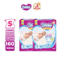 Thumbnail Combo 2 tã dán Bobby S80/M76/L68/XL62/XXL56 mới- Lõi nén cotton-soft 3mm 3