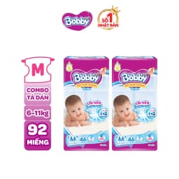 Thumbnail Combo 2 tã dán sơ sinh Bobby NB70/S54/M46 mới- Lõi nén cotton-soft 3mm 1