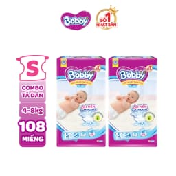 Thumbnail Combo 2 tã dán sơ sinh Bobby NB70/S54/M46 mới- Lõi nén cotton-soft 3mm 2