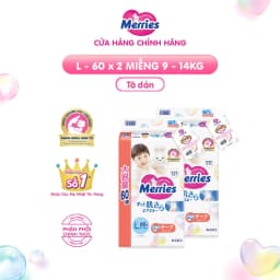 Thumbnail Combo 2 Tã/bỉm dán Merries Jumbo Đủ Size M70/L60 2