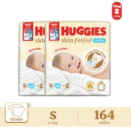 Thumbnail Combo 2 Tã/bỉm dán sơ sinh Huggies Skin Perfect S 80+2 miếng với 2 vùng thấm giảm kích ứng da 1