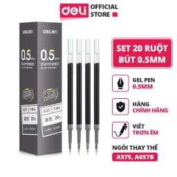 Thumbnail Combo 20 ruột bút gel S221 Deli 0.5mm dùng cho bút bi nước A575 không gai viết trơn tru phù hợp học sinh văn phòng 1