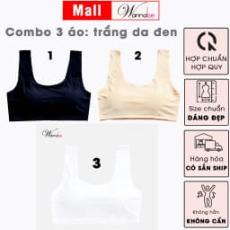 Thumbnail Combo 3 áo ngực WANNABE áo chíp không gọng chất su kiểu ba lỗ không gọng có mút không hằn cứng AL48S 1