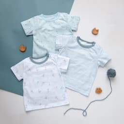 Thumbnail Combo 3 Áo Tay Cộc Nút Vai MIOMIO Vải Cotton Cho Bé Trai,Gái, Họa tiết Thỏ,Sọc,MèoMây (Từ 0-24 Tháng)Thoáng Mát Dễ Chịu 1
