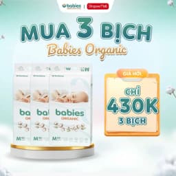Thumbnail Combo 3 Bịch Tã Bỉm Babies Organic Mỏng Thoáng, Siêu Thấm Hút, Size NB/S/M - Thương Hiệu Việt 1