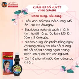 Thumbnail Combo 3 chai Xuân Nữ Bổ Huyết VĨNH QUANG 280ml - Điều hoà kinh nguyệt, đau bụng kinh, bổ máu 3