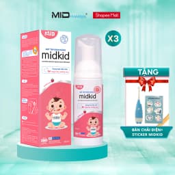 Thumbnail Combo 3 hộp Bọt tâp đánh răng Midkid vị dâu 60ml  cho bé từ 1 tuổi - Tặng Bàn chải điện + Sticker 1