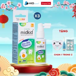 Thumbnail Combo 3 hộp Xịt chống sâu răng Midkid vị nho 30ml cho bé từ 1 tuổi giúp làm sạch, ngăn ngừa ố vàng 1