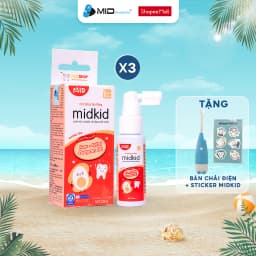 Thumbnail Combo 3 hộp xịt chống sâu răng MIDKID cho bé từ 1 tuổi giúp làm sạch và bảo vệ men răng vị táo 20ml 3