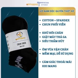 Thumbnail Combo 3 Đôi Tất Vớ nam cổ ngắn cotton mềm mại thoáng mát kháng khuẩn, chống mùi hôi OVT6 OPPAMAN 1