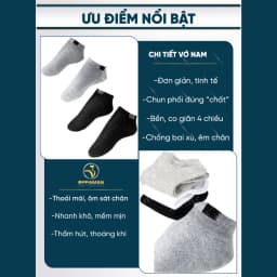 Thumbnail Combo 3 Đôi Tất Vớ nam cổ ngắn cotton mềm mại thoáng mát kháng khuẩn, chống mùi hôi OVT6 OPPAMAN 2