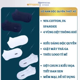 Thumbnail Combo 3 đôi tất vớ nam vải cotton khử mùi kháng khuẩn 4 màu trên mắt cá cổ ngắn dày OVT2 OPPAMAN 1