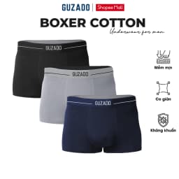 Thumbnail Combo 3 Quần Lót Boxer Nam Guzado Cotton Compact Dáng Trunk Co Giãn Thoáng Khí Vượt Trội CB3GBX 1