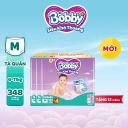 Thumbnail Combo 3 tã quần Bobby Siêu Khô Thoáng - 100% Thoáng Khí Mega Jumbo M112/L96/XL84/XXL76 1