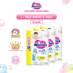 Thumbnail Combo 3 Tã/bỉm quần Merries Jumbo Đủ Size L54/XL46/XXL30 2
