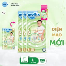 Thumbnail Combo 3 Tã/bỉm quần Molfix Thiên nhiên Super Jumbo M56/L52/XL46/XXL42 2