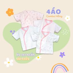 Thumbnail Combo 4 Áo Sơ Sinh Tay Ngắn, Cài Lệch MIOMIO - Cho Bé Trai, Bé Gái (Từ 0-3M), Vải Cotton 1